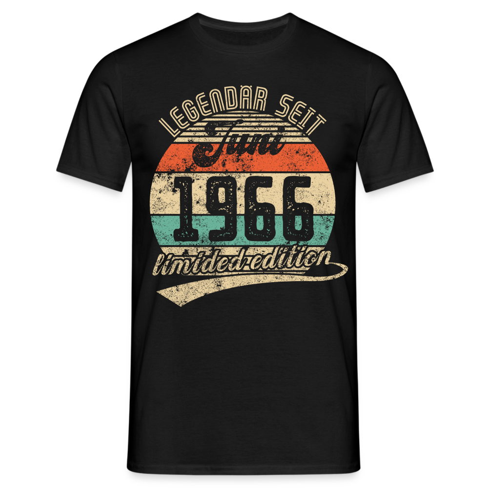 1966 Geburtstags Shirt Legendär seit JUNI 1966 Geschenkidee Geschenk T-Shirt - Schwarz