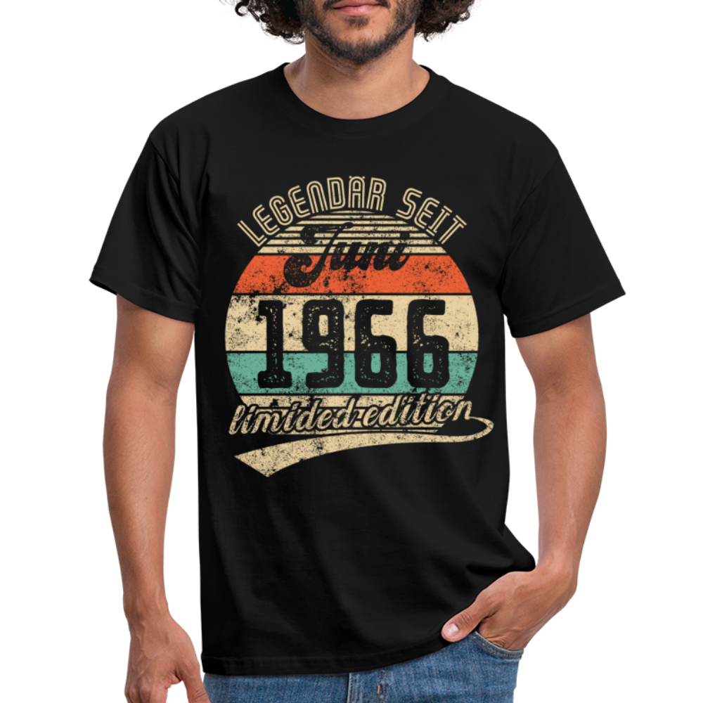 1966 Geburtstags Shirt Legendär seit JUNI 1966 Geschenkidee Geschenk T-Shirt - Schwarz