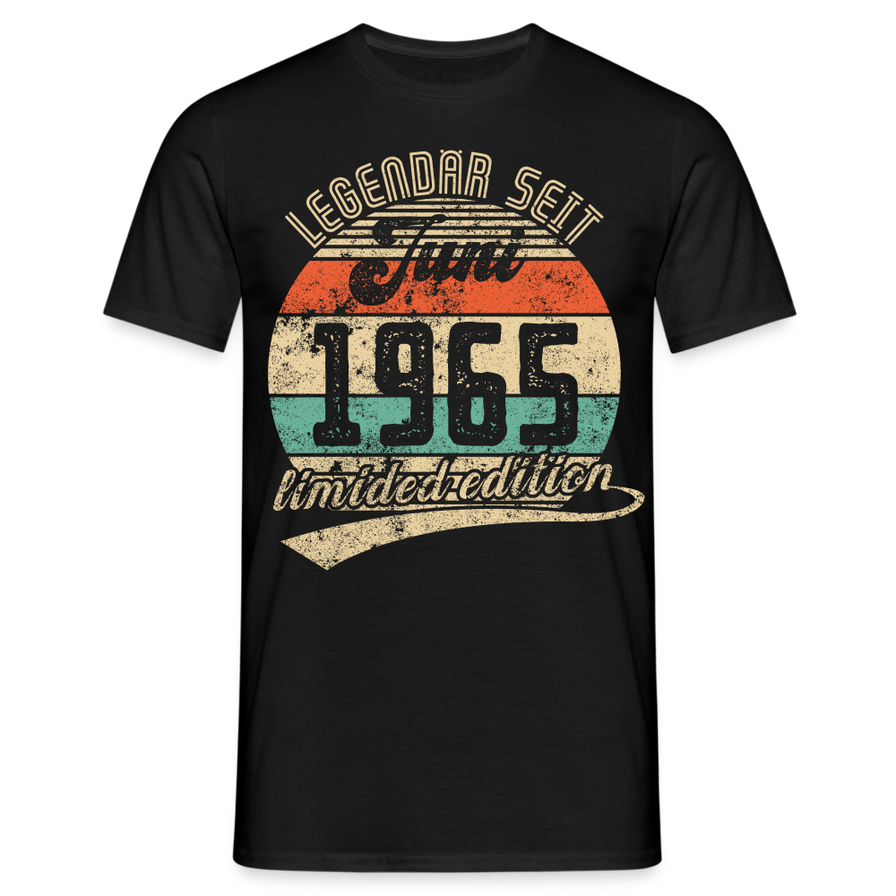 1965 Geburtstags Shirt Legendär seit JUNI 1965 Geschenkidee Geschenk T-Shirt - Schwarz