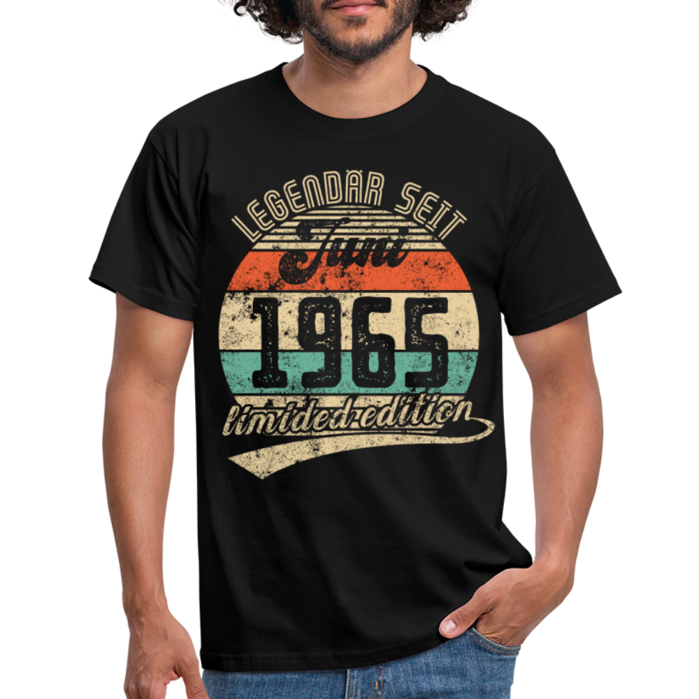 1965 Geburtstags Shirt Legendär seit JUNI 1965 Geschenkidee Geschenk T-Shirt - Schwarz