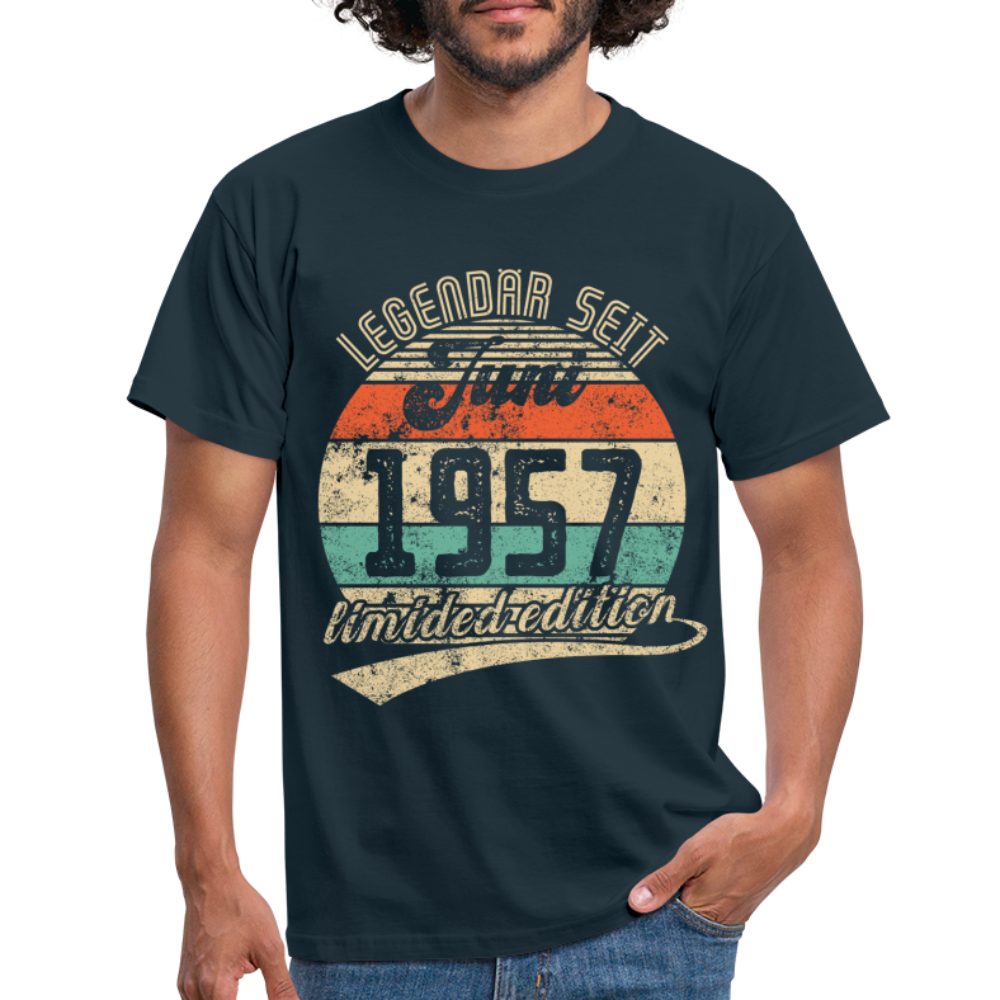 1957 Geburtstags Shirt Legendär seit JUNI 1957 Geschenkidee Geschenk T-Shirt - Navy