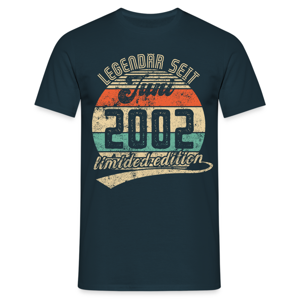 20.  Geburtstags Shirt Legendär seit JUNI 2002 Geschenkidee Geschenk T-Shirt - Navy