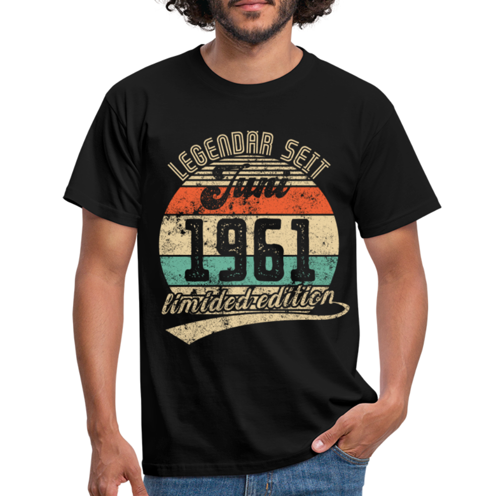 1961 Geburtstags Shirt Legendär seit JUNI 1961 Geschenkidee Geschenk T-Shirt - Schwarz