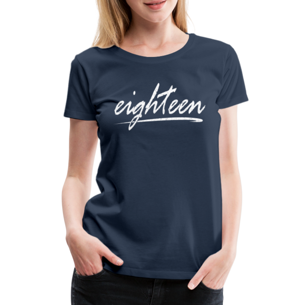 18. Geburtstag eighteen 2004 geboren Geschenk Damen Premium T-Shirt - Navy