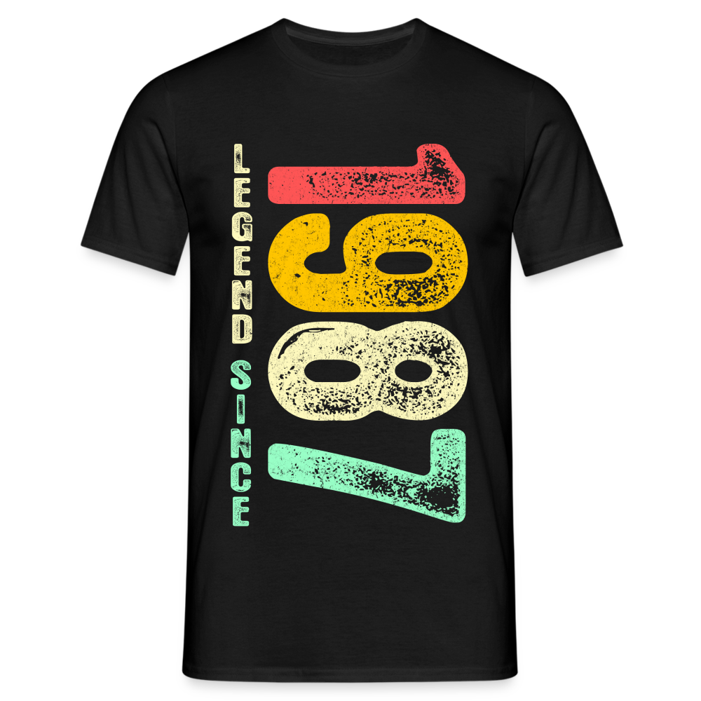 1987 Geburtstags Shirt Legend Since 1987 Retro Style Geschenk Geschenkidee T-Shirt - Schwarz