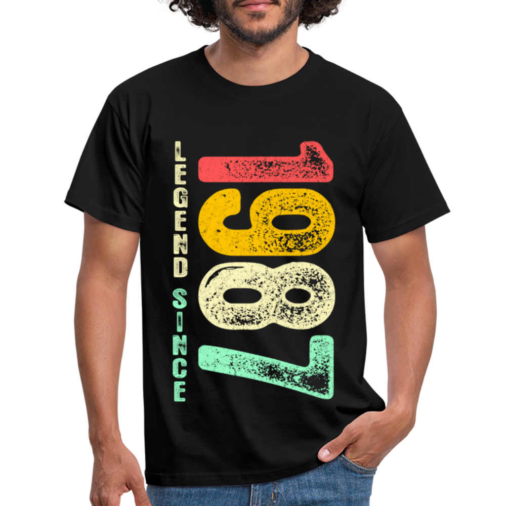 1987 Geburtstags Shirt Legend Since 1987 Retro Style Geschenk Geschenkidee T-Shirt - Schwarz