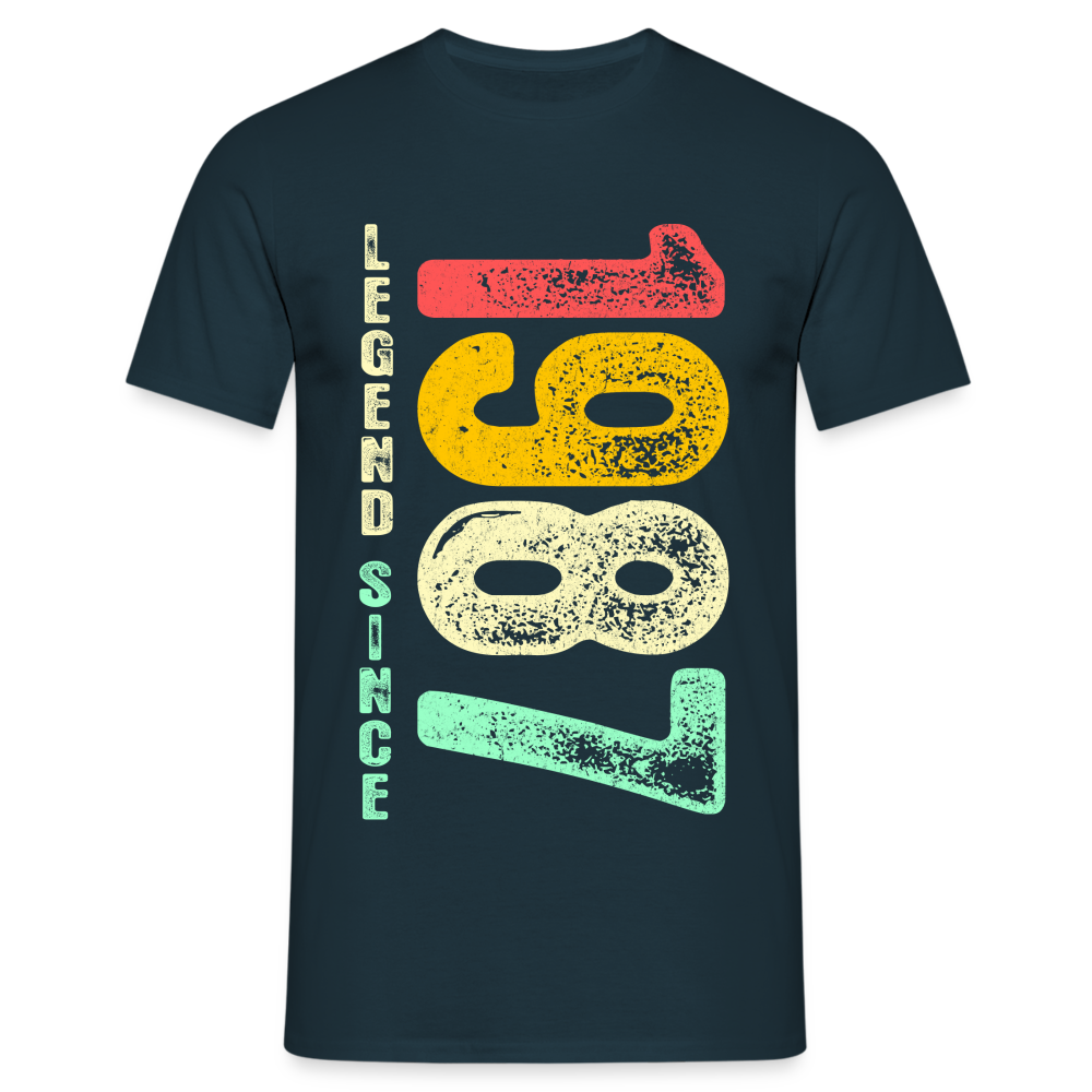 1987 Geburtstags Shirt Legend Since 1987 Retro Style Geschenk Geschenkidee T-Shirt - Navy