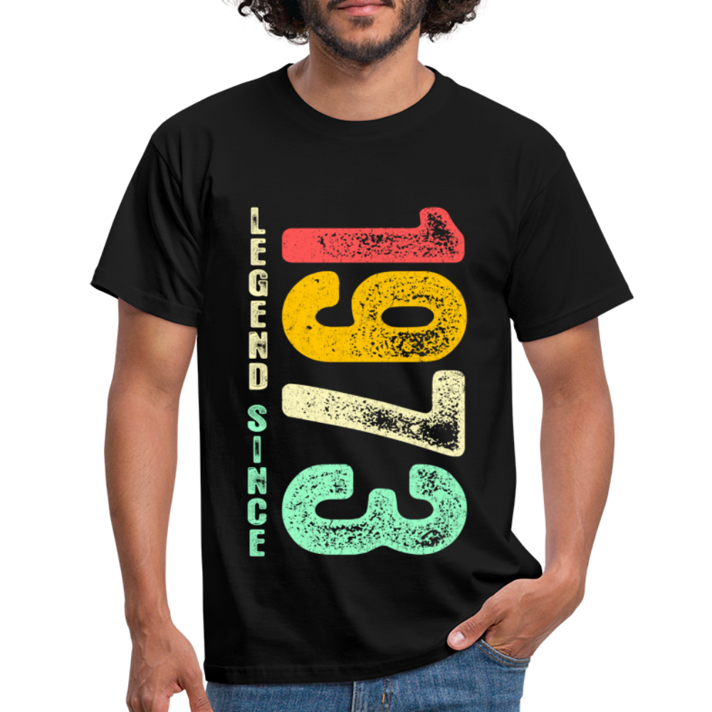 1973 Geburtstags Shirt Legend Since 1973 Retro Style Geschenk Geschenkidee T-Shirt - Schwarz