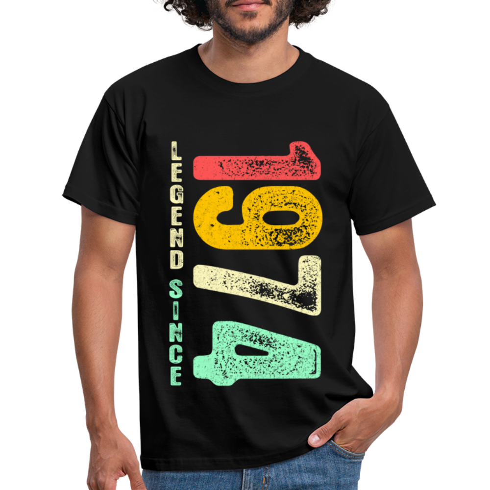 1974 Geburtstags Shirt Legend Since 1974 Retro Style Geschenk Geschenkidee T-Shirt - Schwarz