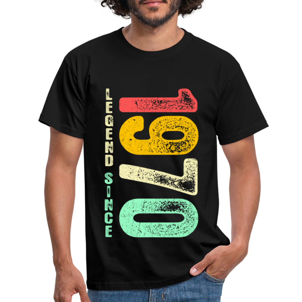 1970 Geburtstags Shirt Legend Since 1970 Retro Style Geschenk Geschenkidee T-Shirt - Schwarz