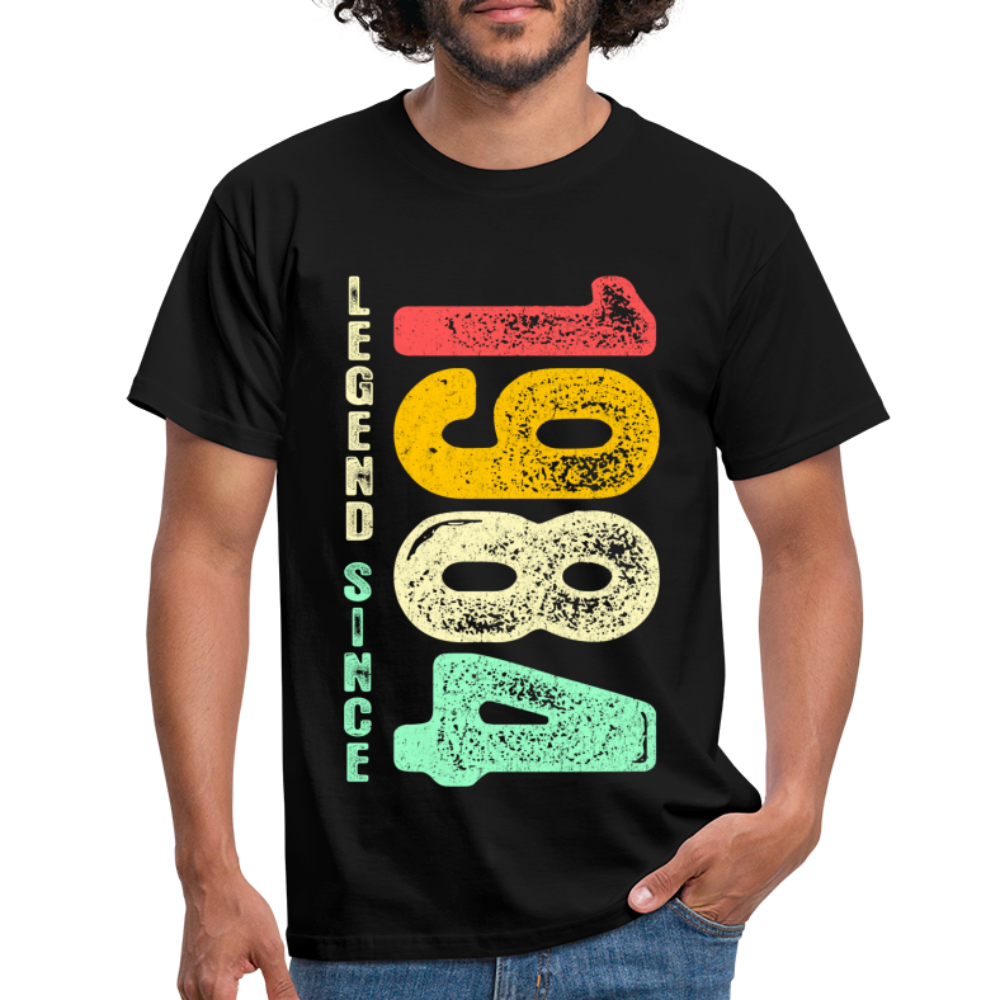 1984 Geburtstags Shirt Legend Since 1984 Retro Style Geschenk Geschenkidee T-Shirt - Schwarz