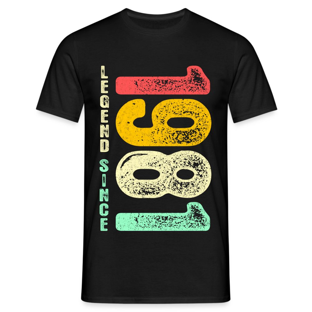 1981 Geburtstags Shirt Legend Since 1981 Retro Style Geschenk Geschenkidee T-Shirt - Schwarz