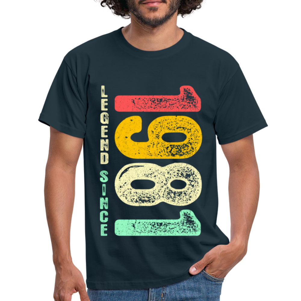 1981 Geburtstags Shirt Legend Since 1981 Retro Style Geschenk Geschenkidee T-Shirt - Navy