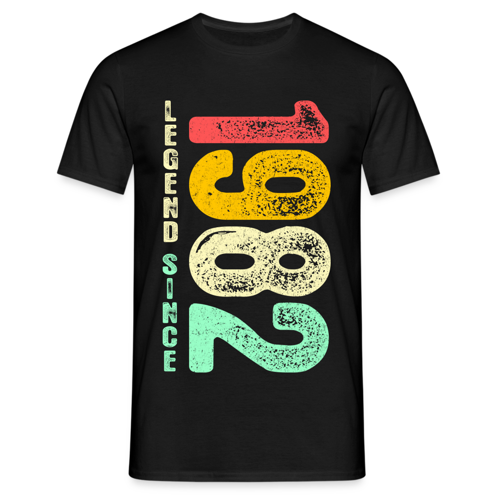 1982 Geburtstags Shirt Legend Since 1982 Retro Style Geschenk Geschenkidee T-Shirt - Schwarz