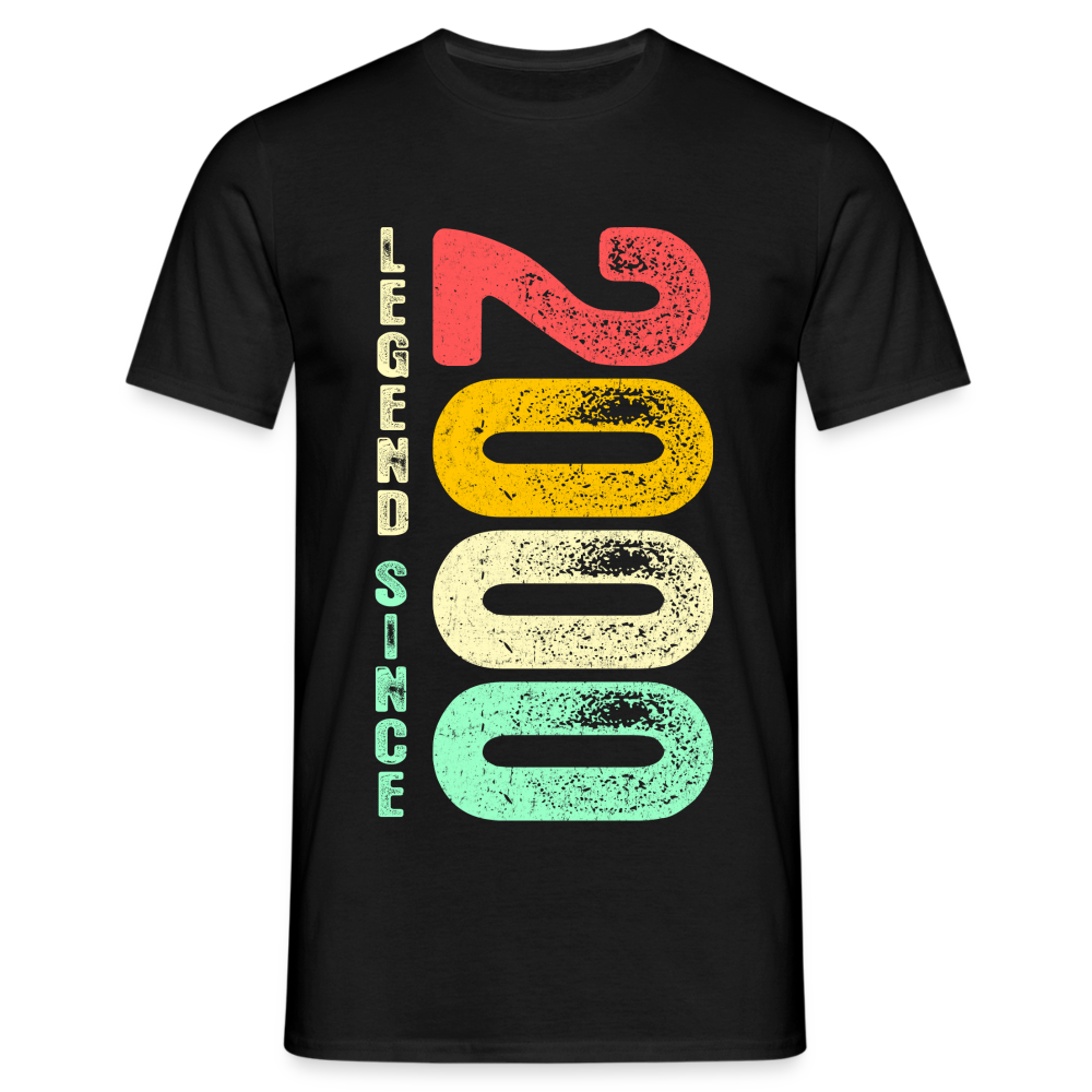 2000 Geburtstags Shirt Legend Since 2000 Retro Style Geschenk Geschenkidee T-Shirt - Schwarz