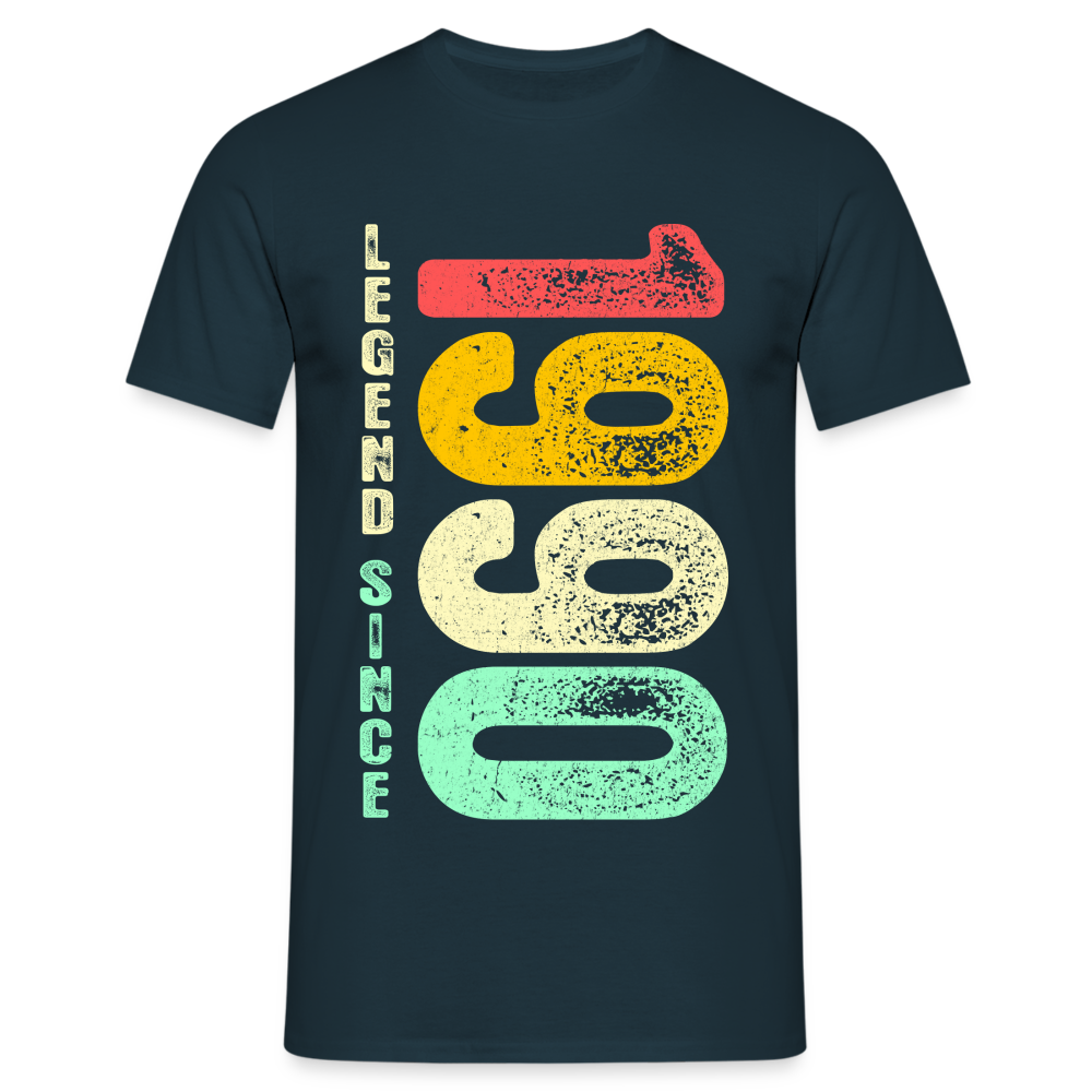 1990 Geburtstags Shirt Legend Since 1990 Retro Style Geschenk Geschenkidee T-Shirt - Navy