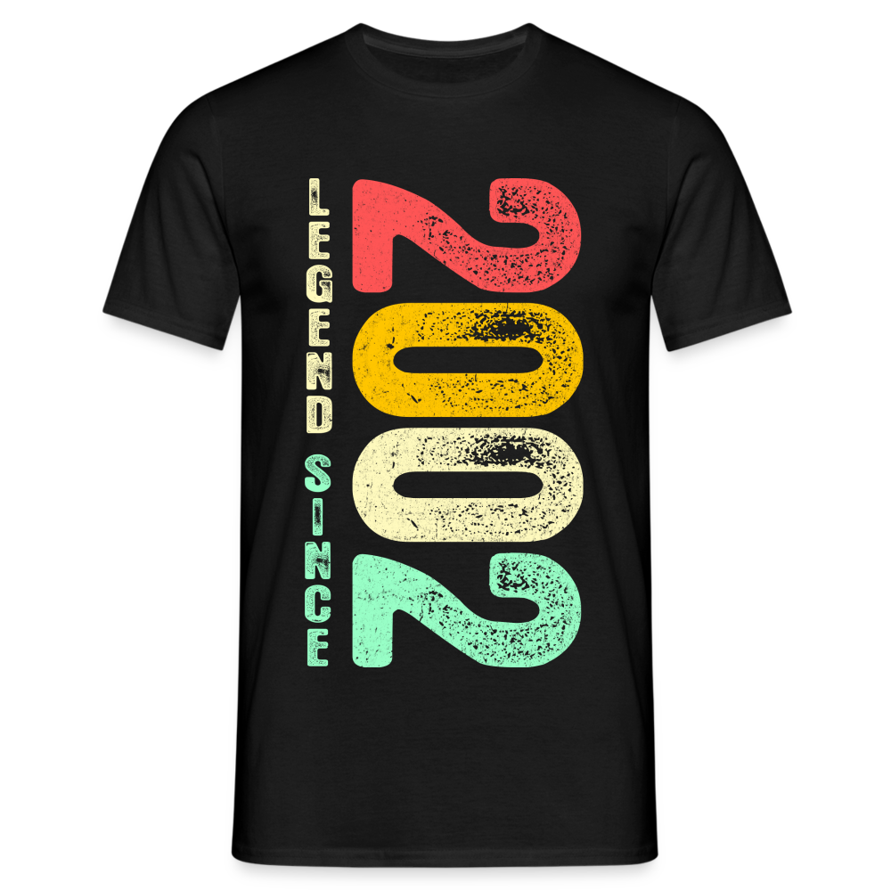 2002 Geburtstags Shirt Legend Since 2002 Retro Style Geschenk Geschenkidee T-Shirt - Schwarz