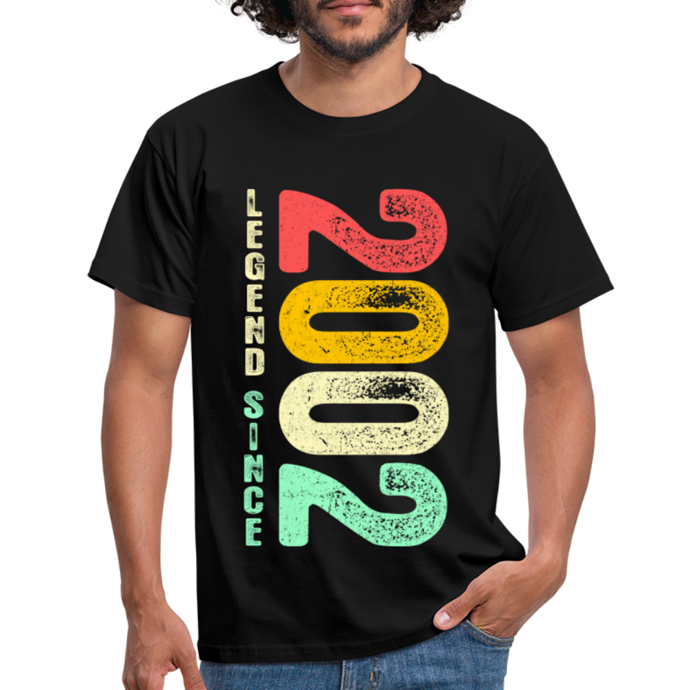 2002 Geburtstags Shirt Legend Since 2002 Retro Style Geschenk Geschenkidee T-Shirt - Schwarz