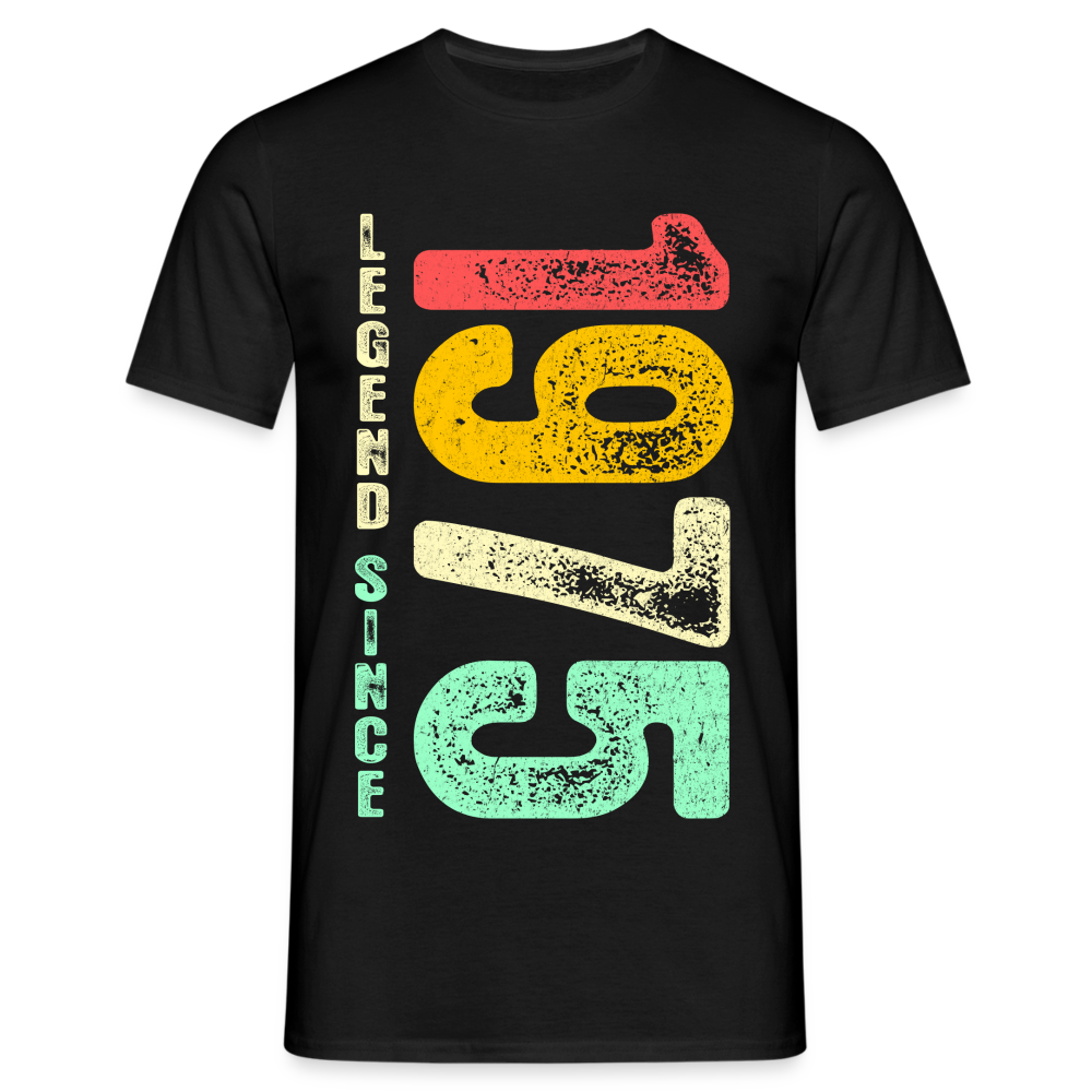 1975 Geburtstags Shirt Legend Since 1975 Retro Style Geschenk Geschenkidee T-Shirt - Schwarz