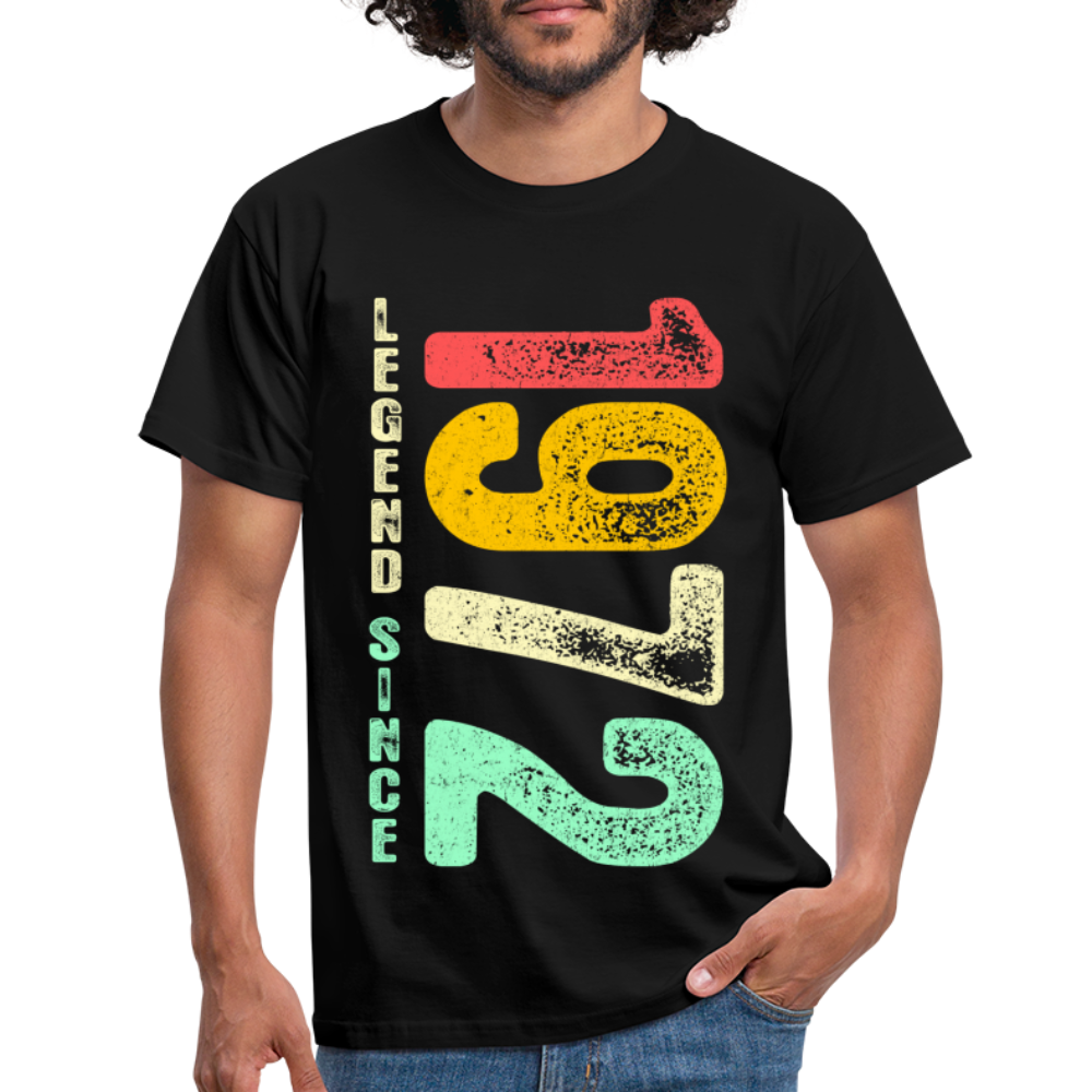 1972 Geburtstags Shirt Legend Since 1972 Retro Style Geschenk Geschenkidee T-Shirt - Schwarz