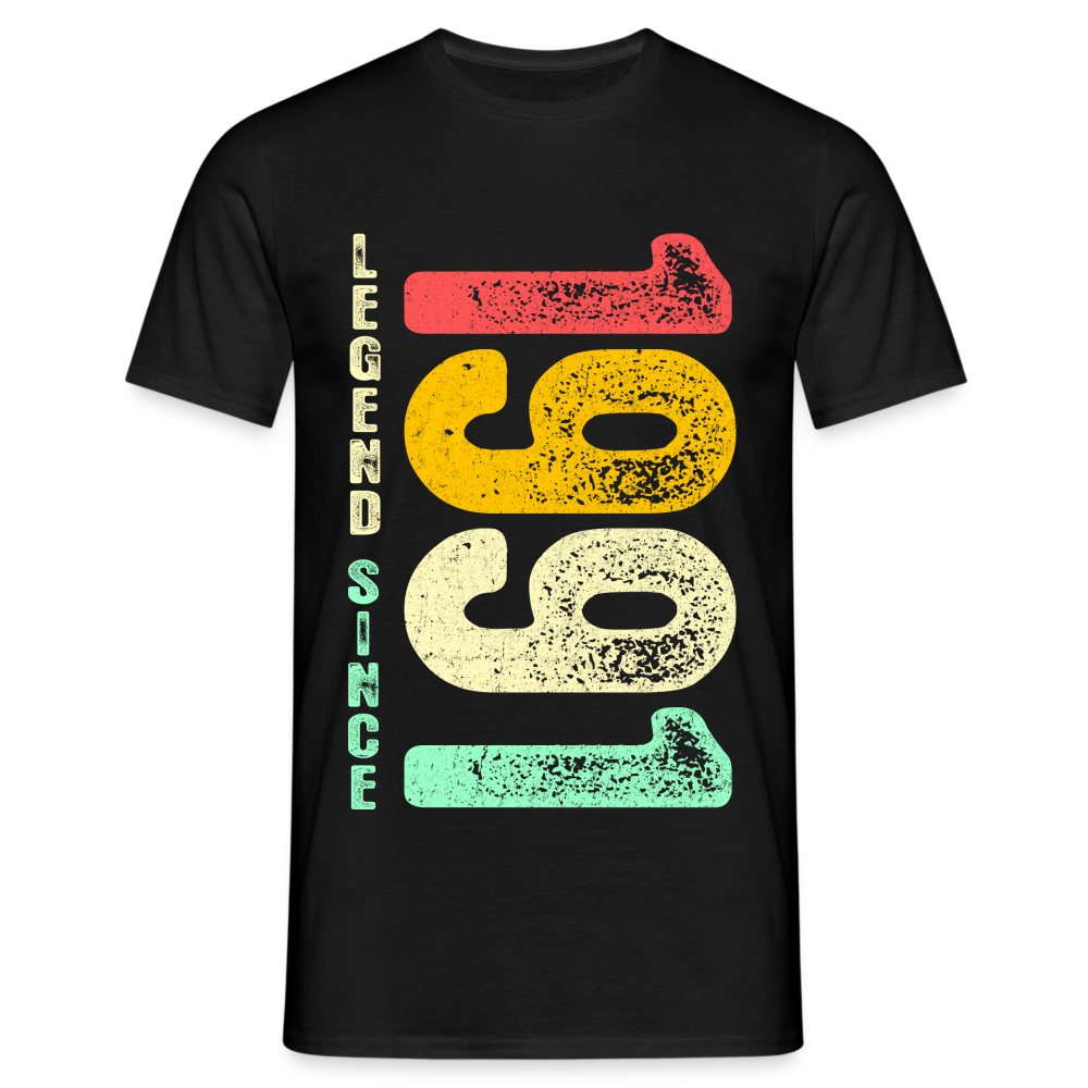 1991 Geburtstags Shirt Legend Since 1991 Retro Style Geschenk Geschenkidee T-Shirt - Schwarz