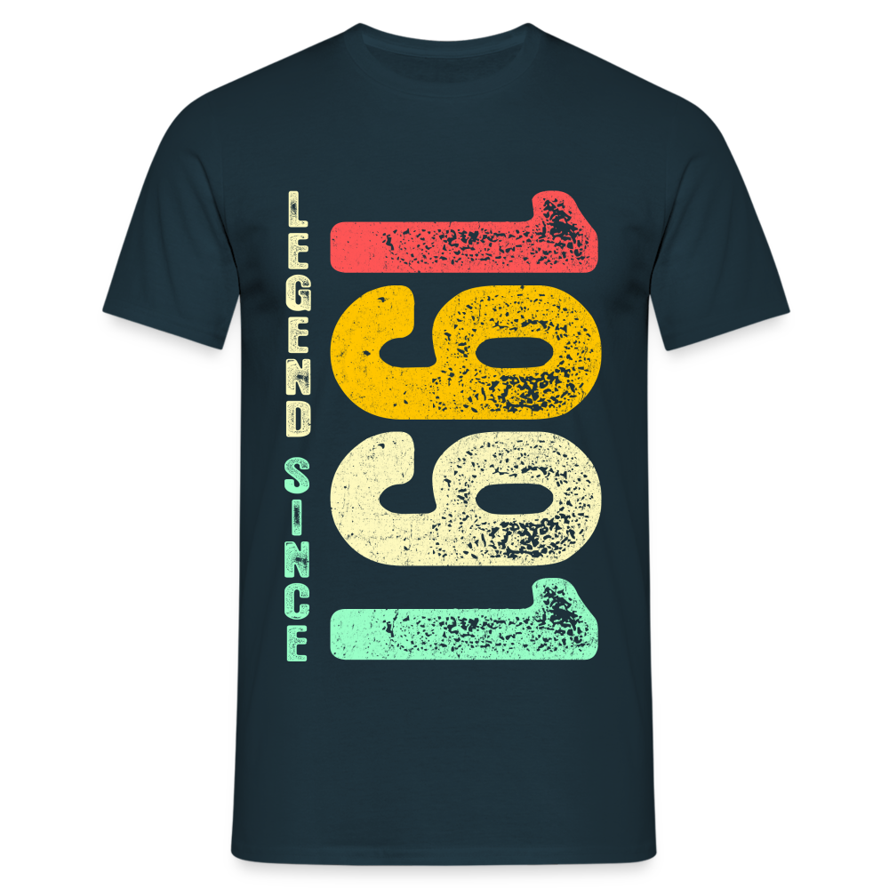 1991 Geburtstags Shirt Legend Since 1991 Retro Style Geschenk Geschenkidee T-Shirt - Navy