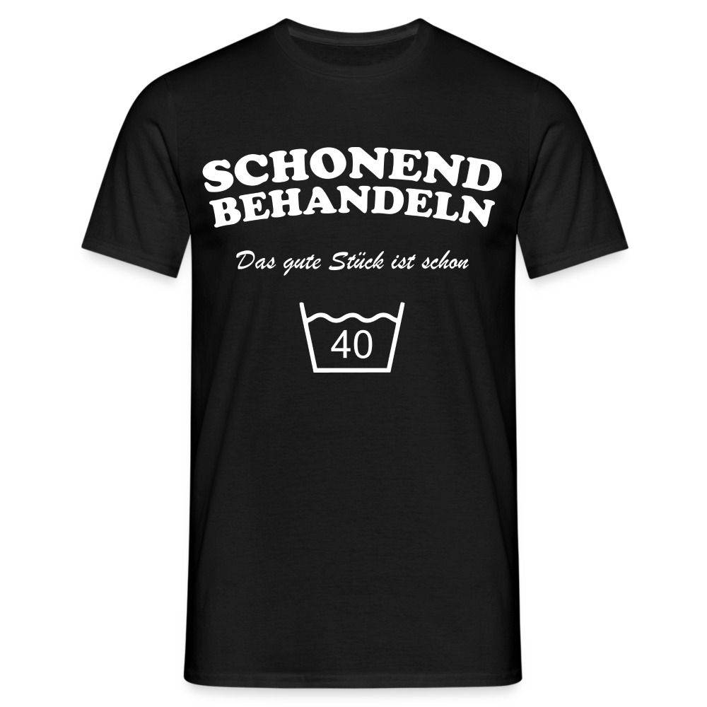 40. Geburtstags Shirt Schonend behandeln Geschenk Geschenkidee T-Shirt - Schwarz