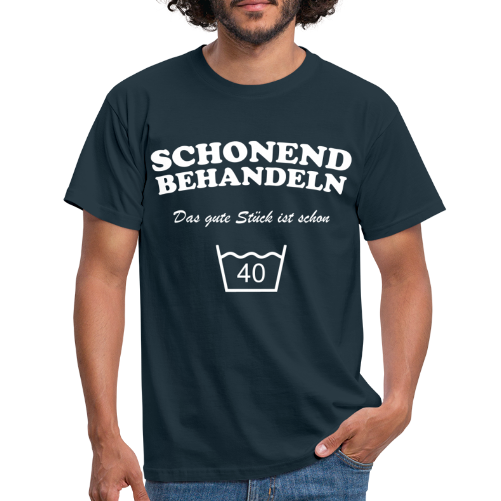 40. Geburtstags Shirt Schonend behandeln Geschenk Geschenkidee T-Shirt - Navy