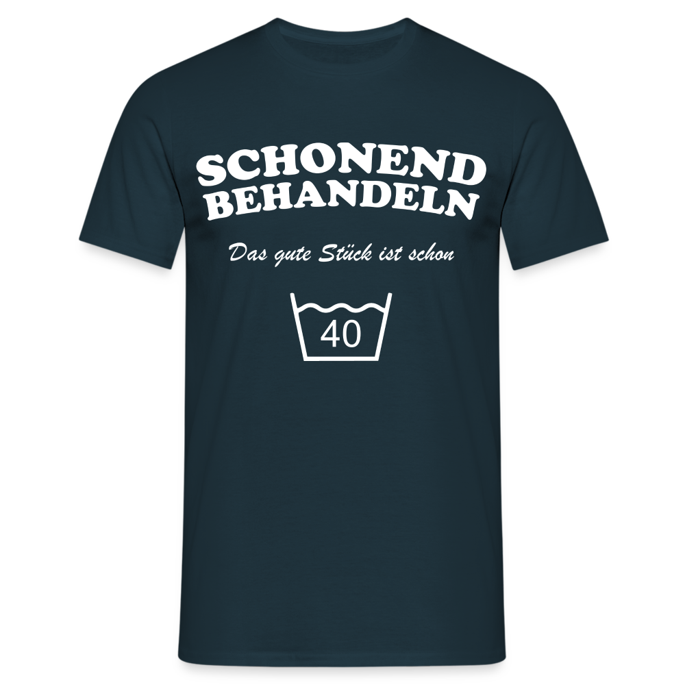 40. Geburtstags Shirt Schonend behandeln Geschenk Geschenkidee T-Shirt - Navy