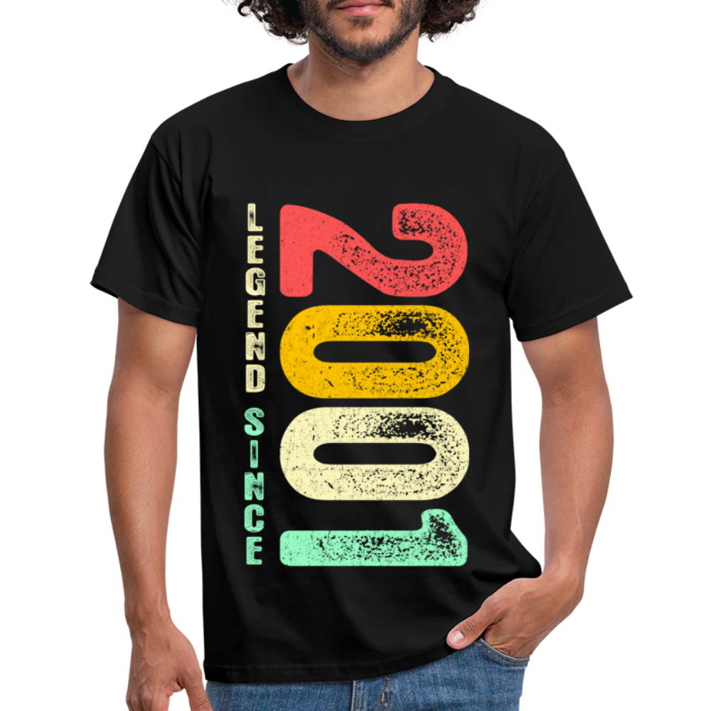 2001 Geburtstags Shirt Legend Since 2001 Retro Style Geschenk Geschenkidee T-Shirt - Schwarz