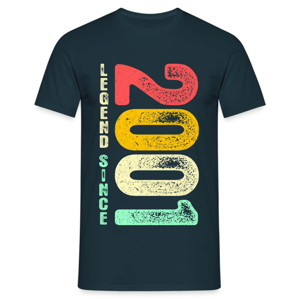 2001 Geburtstags Shirt Legend Since 2001 Retro Style Geschenk Geschenkidee T-Shirt - Navy