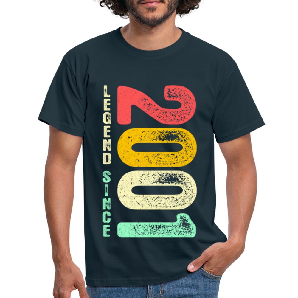 2001 Geburtstags Shirt Legend Since 2001 Retro Style Geschenk Geschenkidee T-Shirt - Navy