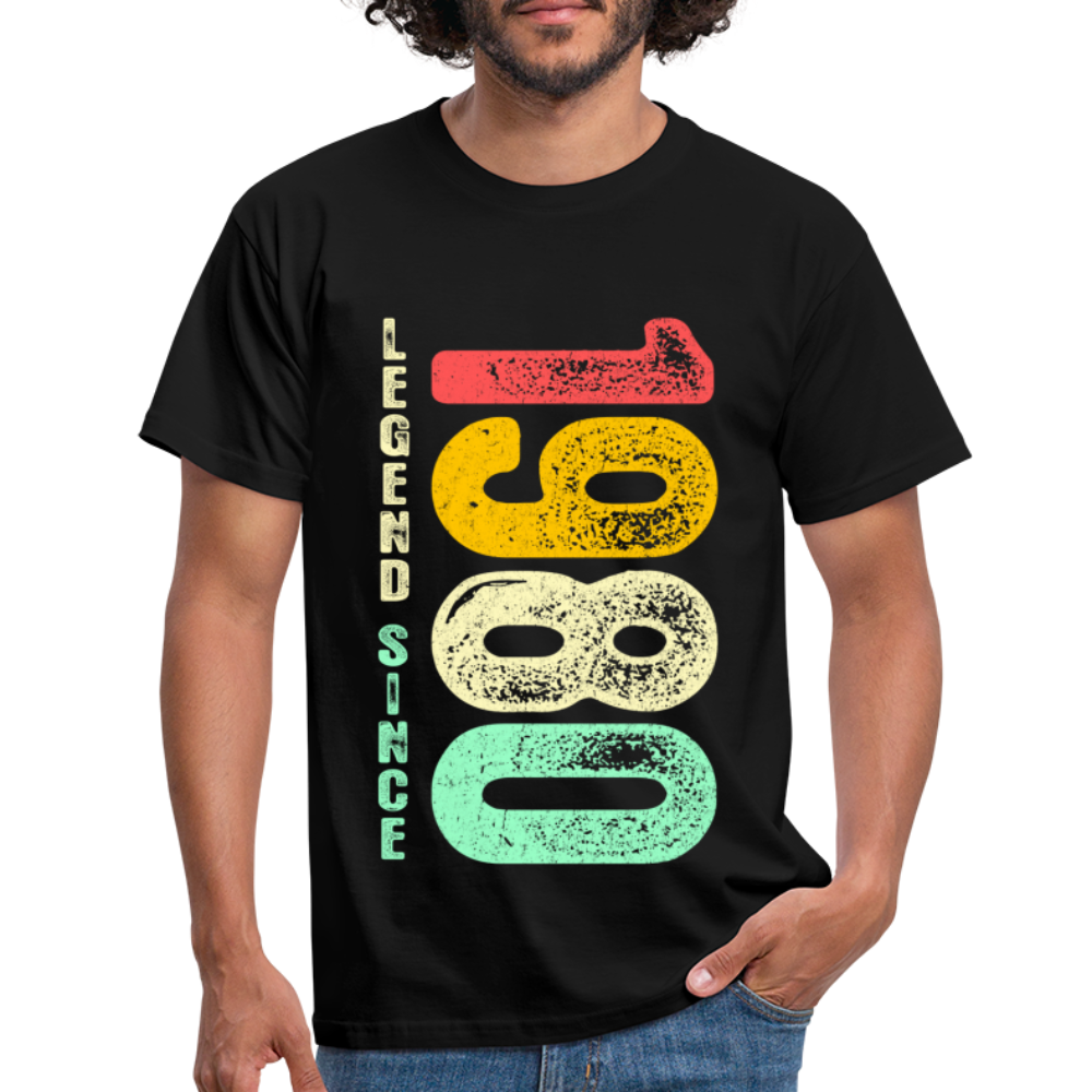 1980 Geburtstags Shirt Legend Since 1980 Retro Style Geschenk Geschenkidee T-Shirt - Schwarz