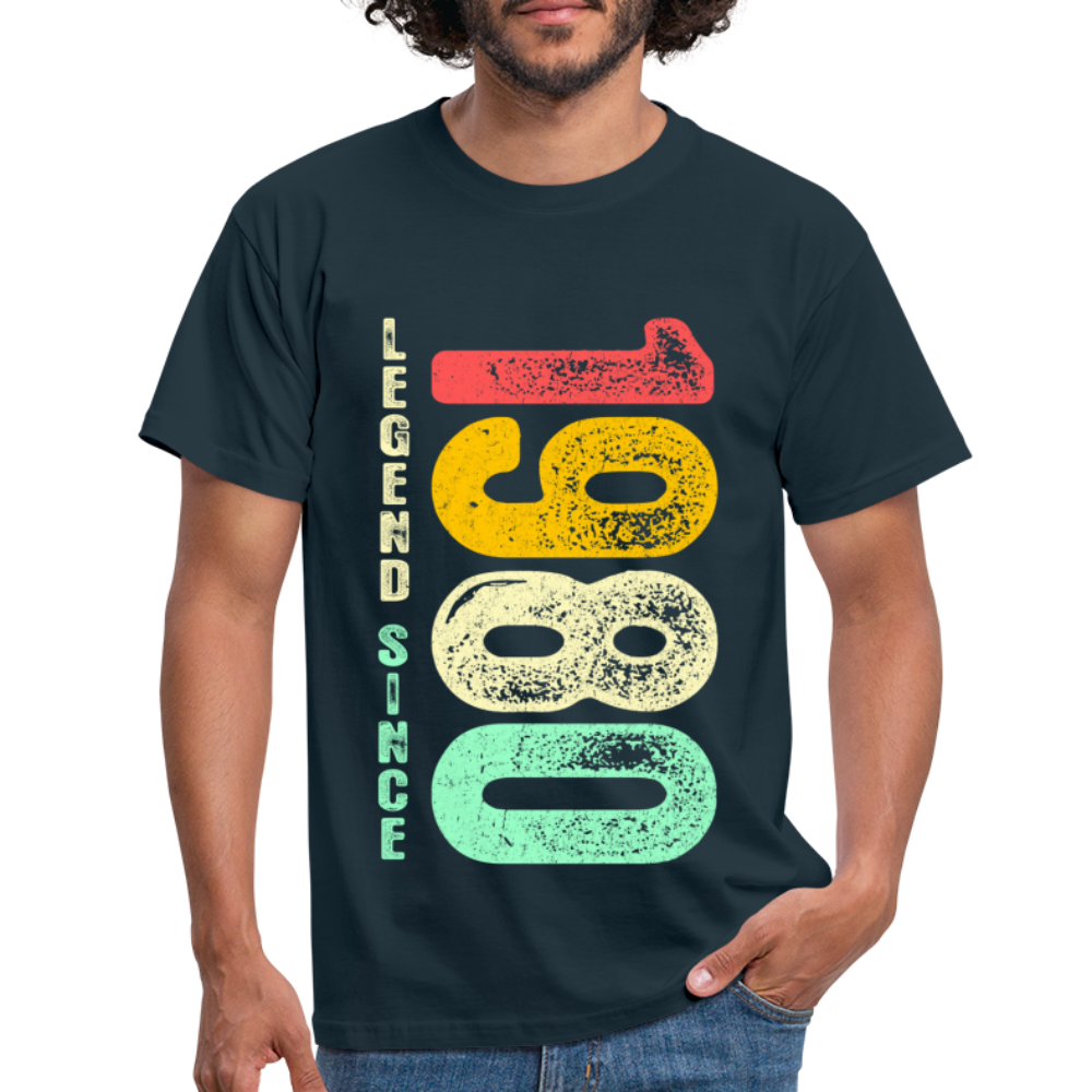 1980 Geburtstags Shirt Legend Since 1980 Retro Style Geschenk Geschenkidee T-Shirt - Navy