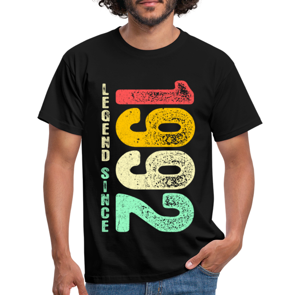 1992 Geburtstags Shirt Legend Since 1992 Retro Style Geschenk Geschenkidee T-Shirt - Schwarz