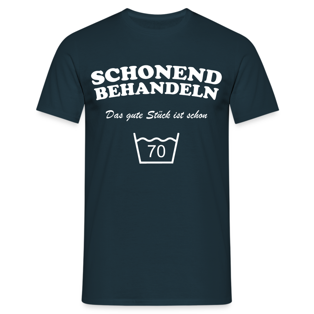 70. Geburtstags Shirt Schonend behandeln Geschenk Geschenkidee T-Shirt - Navy