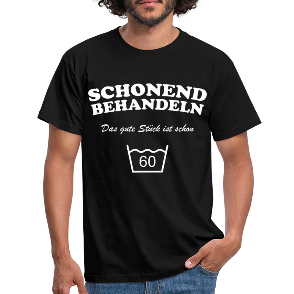 60. Geburtstags Shirt Schonend behandeln Geschenk Geschenkidee T-Shirt - Schwarz