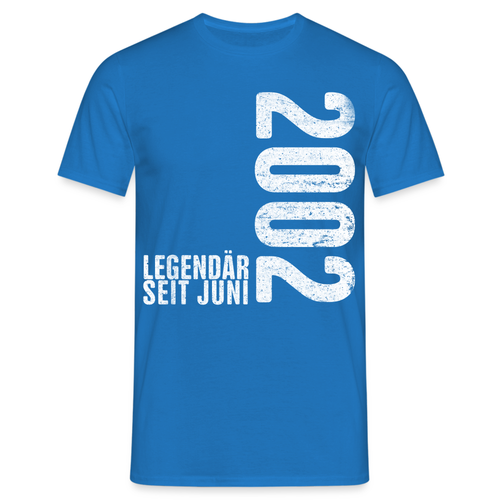 20. Geburtstag Shirt Legendär seit Juni 2002 Geschenk Geschenkidee T-Shirt - Royalblau