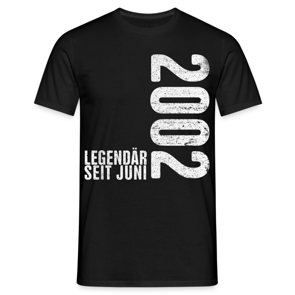 20. Geburtstag Shirt Legendär seit Juni 2002 Geschenk Geschenkidee T-Shirt - Schwarz