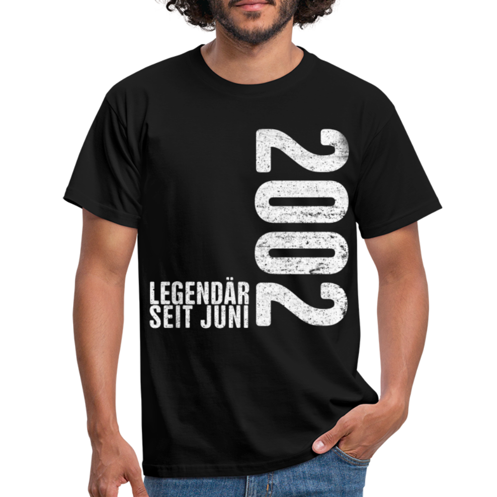 20. Geburtstag Shirt Legendär seit Juni 2002 Geschenk Geschenkidee T-Shirt - Schwarz