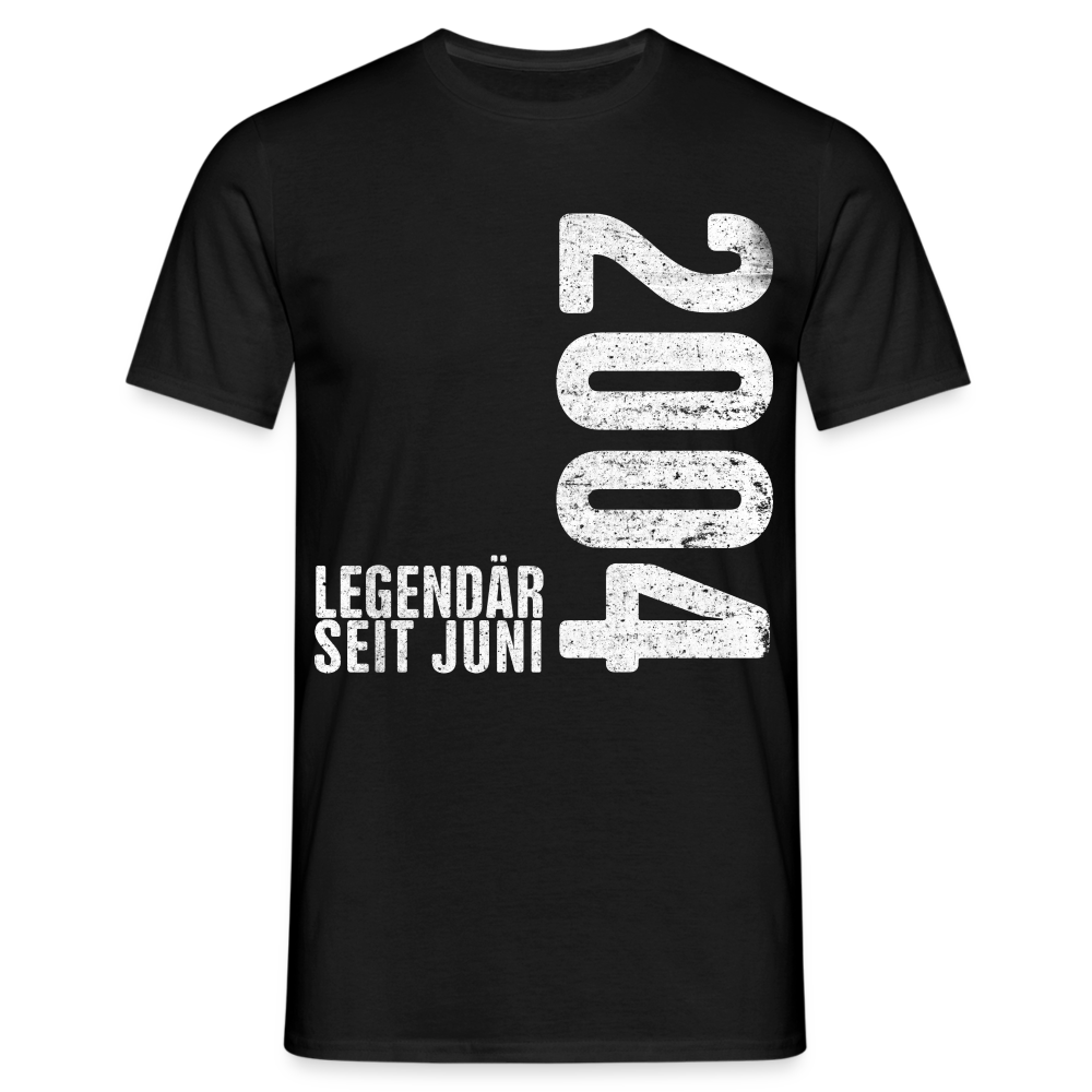 18. Geburtstag Shirt Legendär seit Juni 2004 Geschenk Geschenkidee T-Shirt - Schwarz