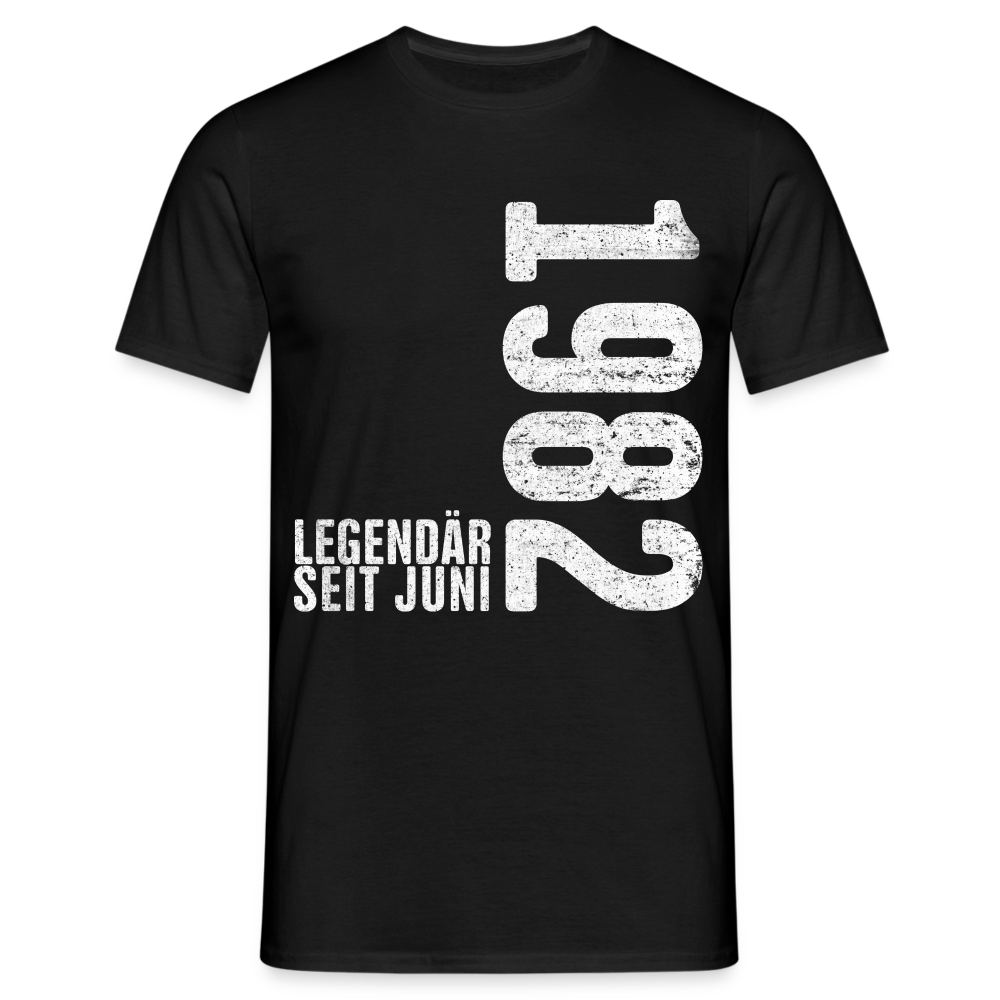 40. Geburtstag Shirt Legendär seit Juni 1982 Geschenk Geschenkidee T-Shirt - Schwarz