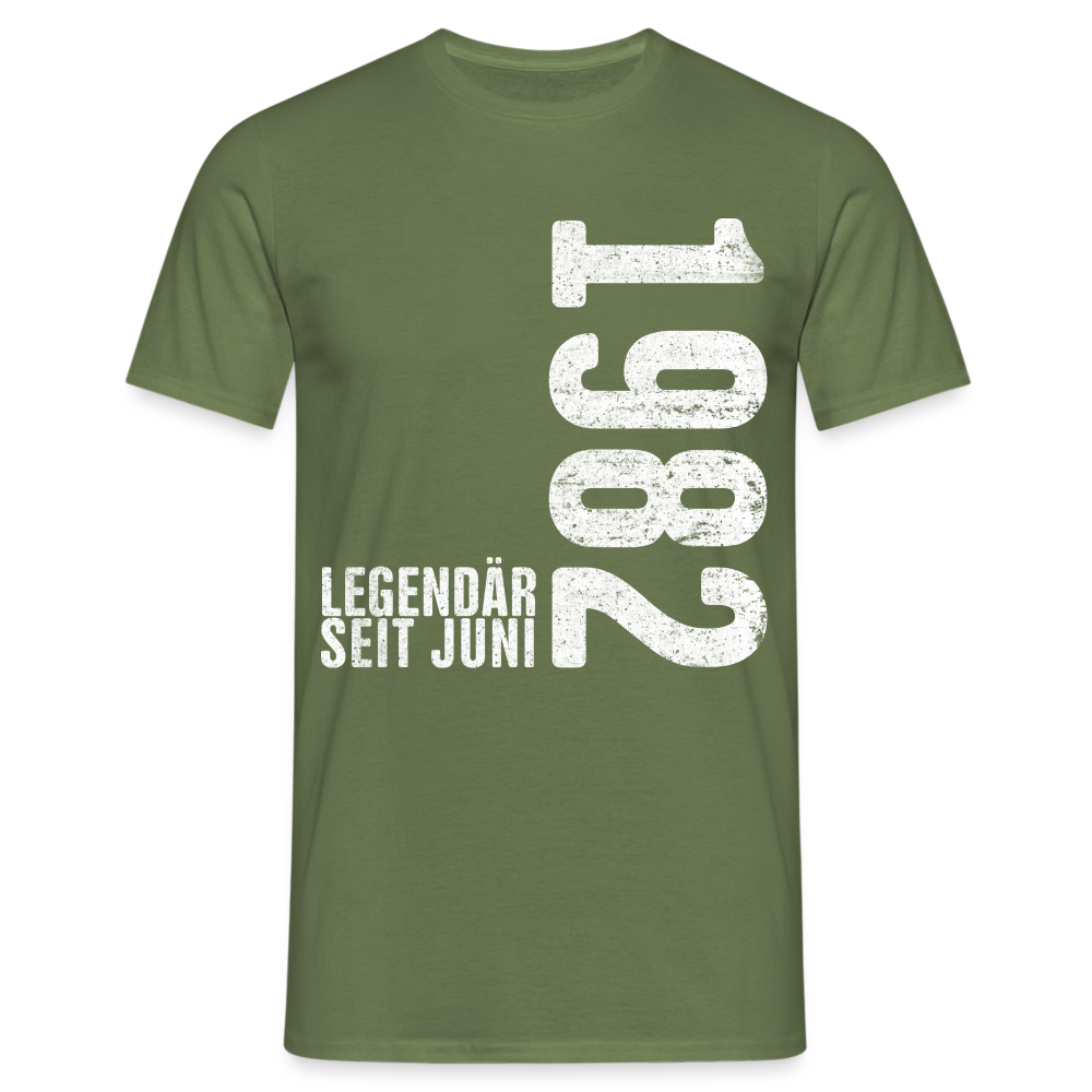 40. Geburtstag Shirt Legendär seit Juni 1982 Geschenk Geschenkidee T-Shirt - Militärgrün