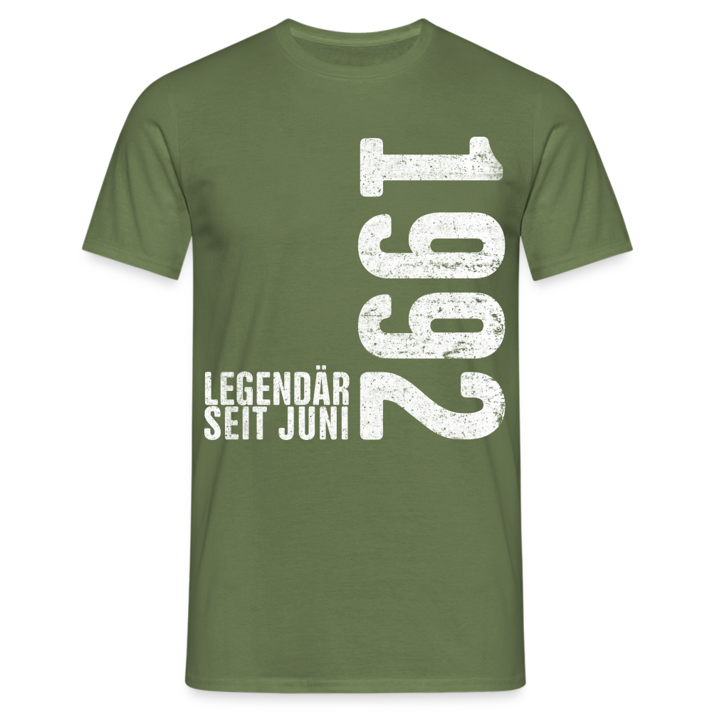 30. Geburtstag Shirt Legendär seit Juni 1992 Geschenk Geschenkidee T-Shirt - Militärgrün