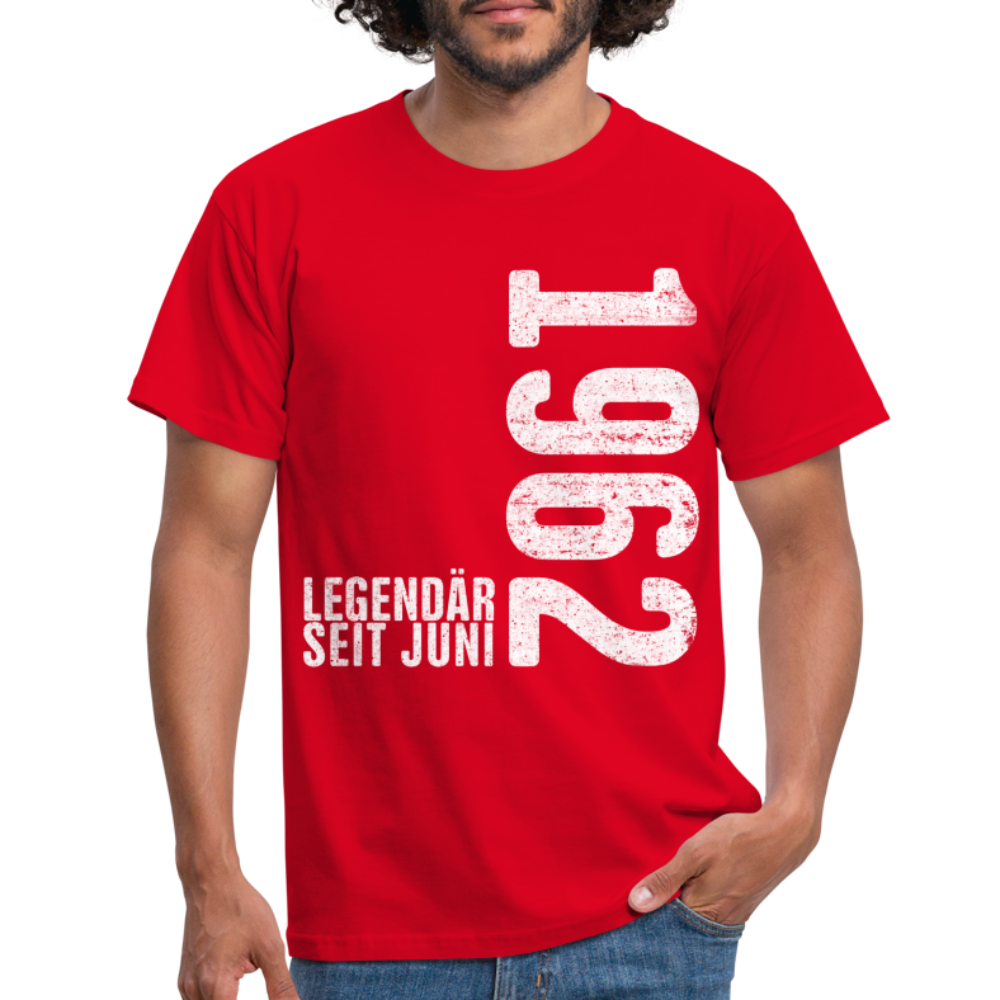 60. Geburtstag Shirt Legendär seit Juni 1962 Geschenk Geschenkidee T-Shirt - Rot