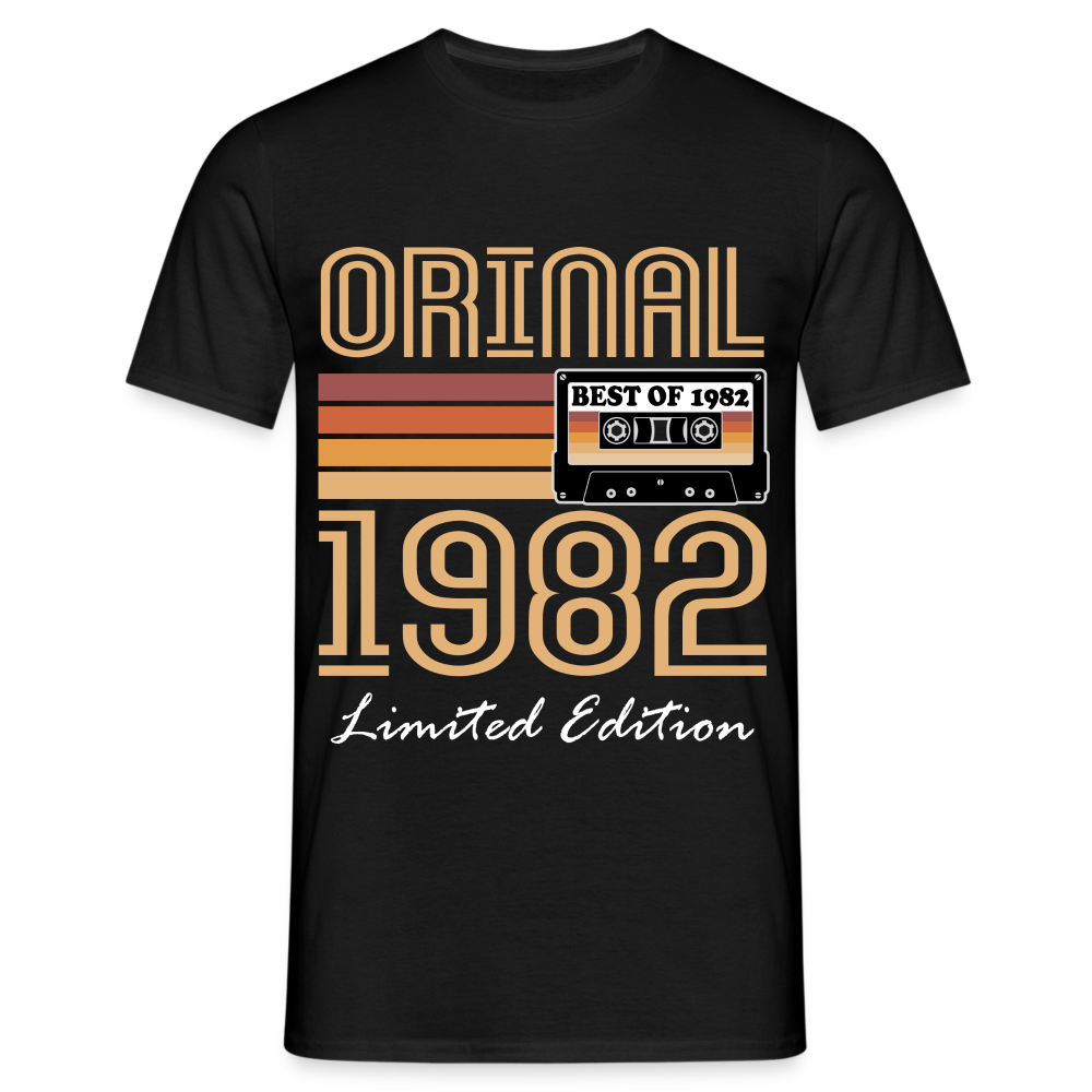 40. Geburtstag Geschenk Shirt Jahrgang 1982 Retro Männer T-Shirt - Schwarz