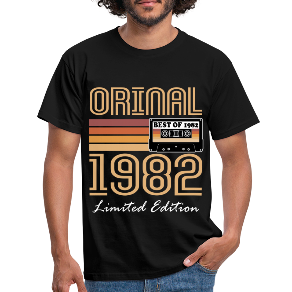 40. Geburtstag Geschenk Shirt Jahrgang 1982 Retro Männer T-Shirt - Schwarz