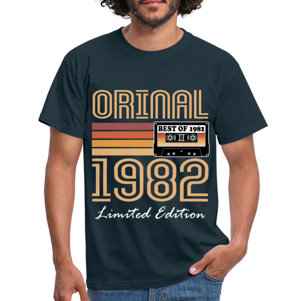 40. Geburtstag Geschenk Shirt Jahrgang 1982 Retro Männer T-Shirt - Navy