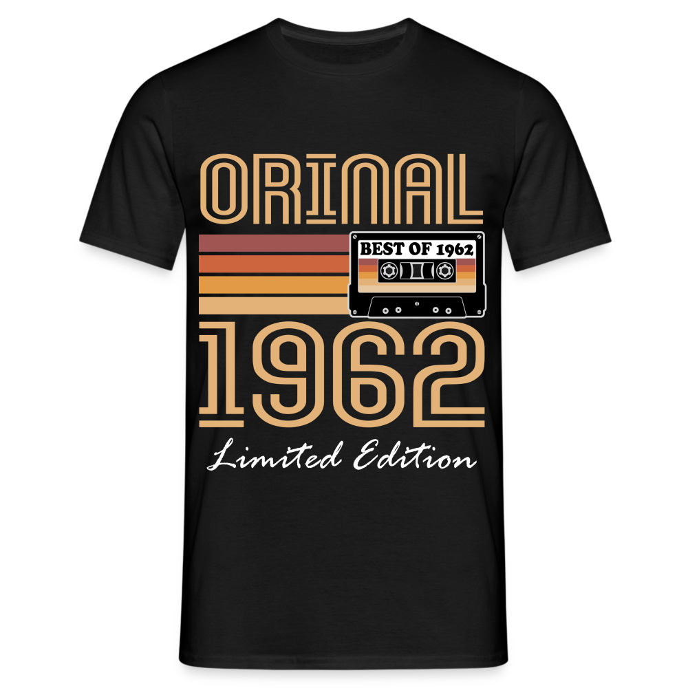 60. Geburtstag Geschenk Shirt Jahrgang 1962 Retro Männer T-Shirt - Schwarz