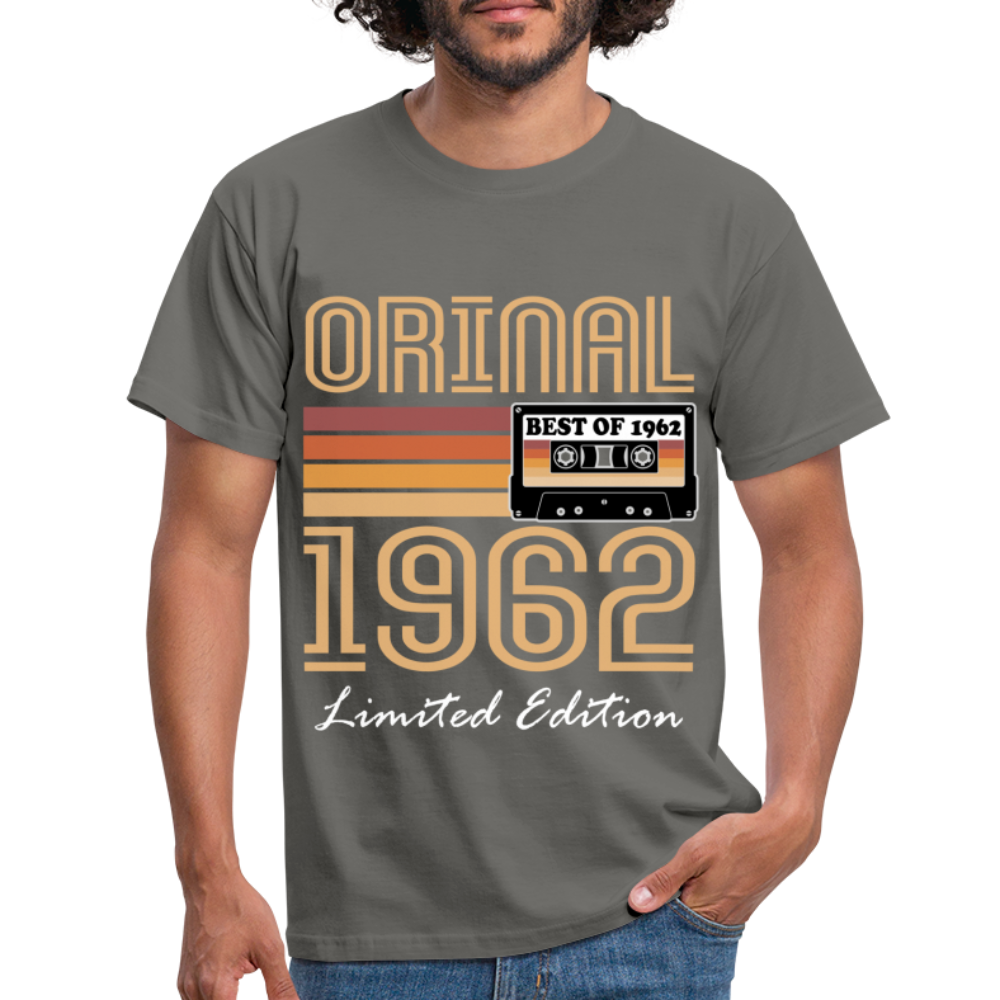 60. Geburtstag Geschenk Shirt Jahrgang 1962 Retro Männer T-Shirt - Graphit